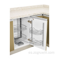Venta caliente Estante giratorio 4 Accesorios de gabinete de almacenamiento de cocina de casketset Canasta de cierre suave